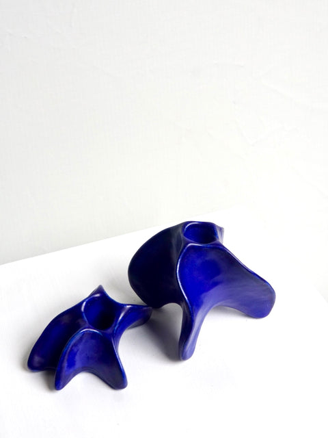 Blue Candle Holder small (set) - Natalia Coleman Wyspianska