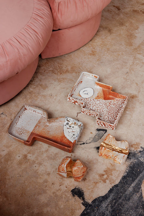 Box white copper gold luster - Yves de Block