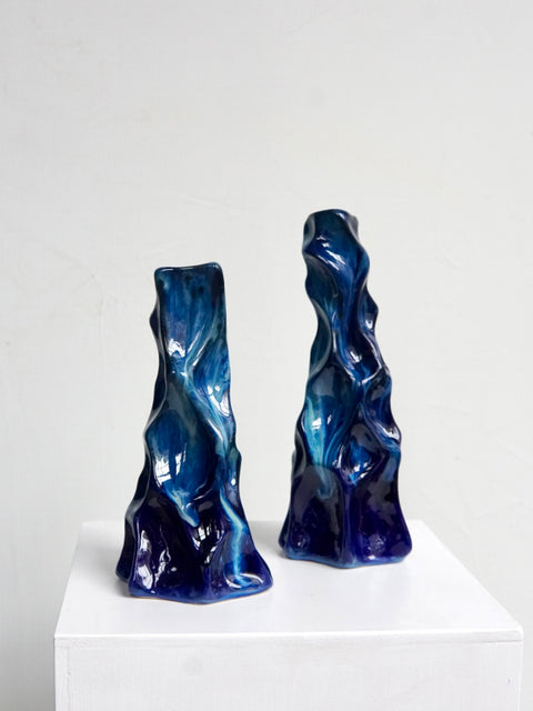 Ocean Blue Candle Holders (set) - Natalia Coleman Wyspianska