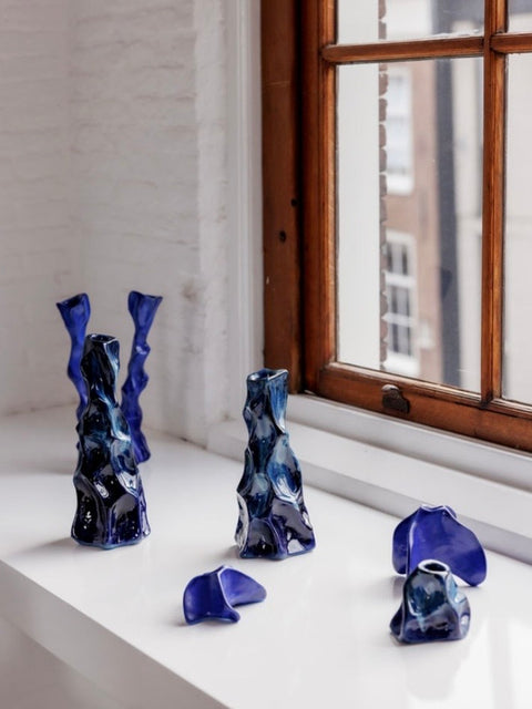 Ocean Blue Candle Holders (set) - Natalia Coleman Wyspianska