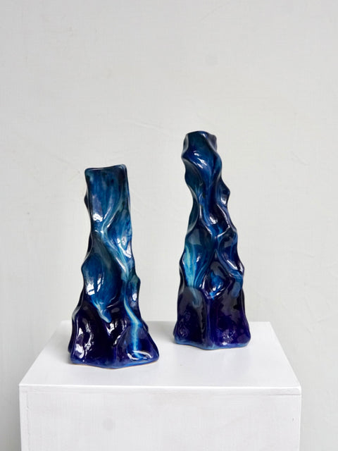 Ocean Blue Candle Holders (set) - Natalia Coleman Wyspianska